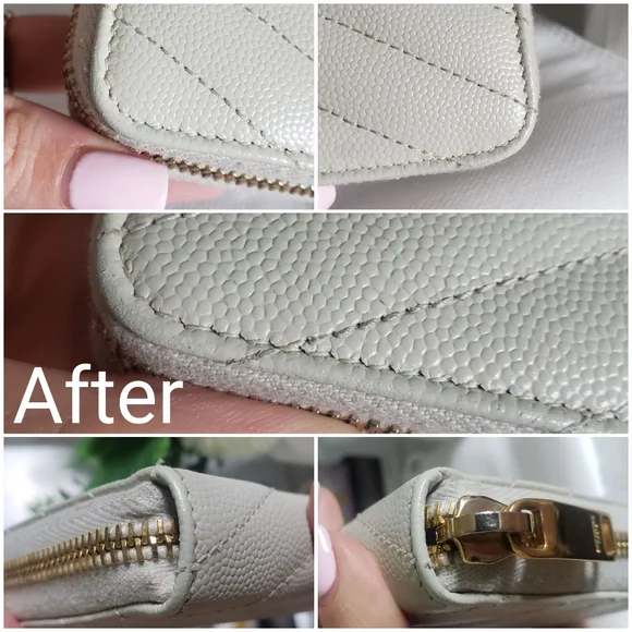 *SOLD* Authentic Pre-owned Yves Saint Laurent Grain De Poudre Zip Around Wallet - Picture 9 of 11